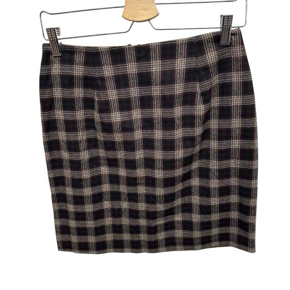 Vintage 90s preppy brown plaid mini skirt women’s medium/8 cottagecore grunge